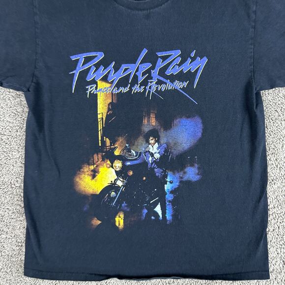 Prince Shirt Mens L Black Purple Rain Revolution Music Rock Short Sleeve Casual - Picture 3 of 10